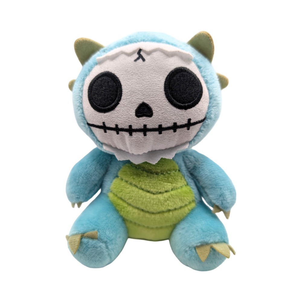 Furrybones Scorchie Skeleton Dragon Plush Keychain Summit Collection Blue